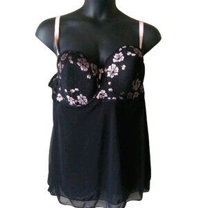 Womens Pink & Black Pure Beauty Lingerie size 2x